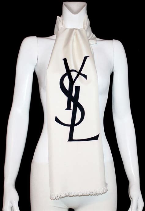 ysl white knit scarf|YSL scarf women.